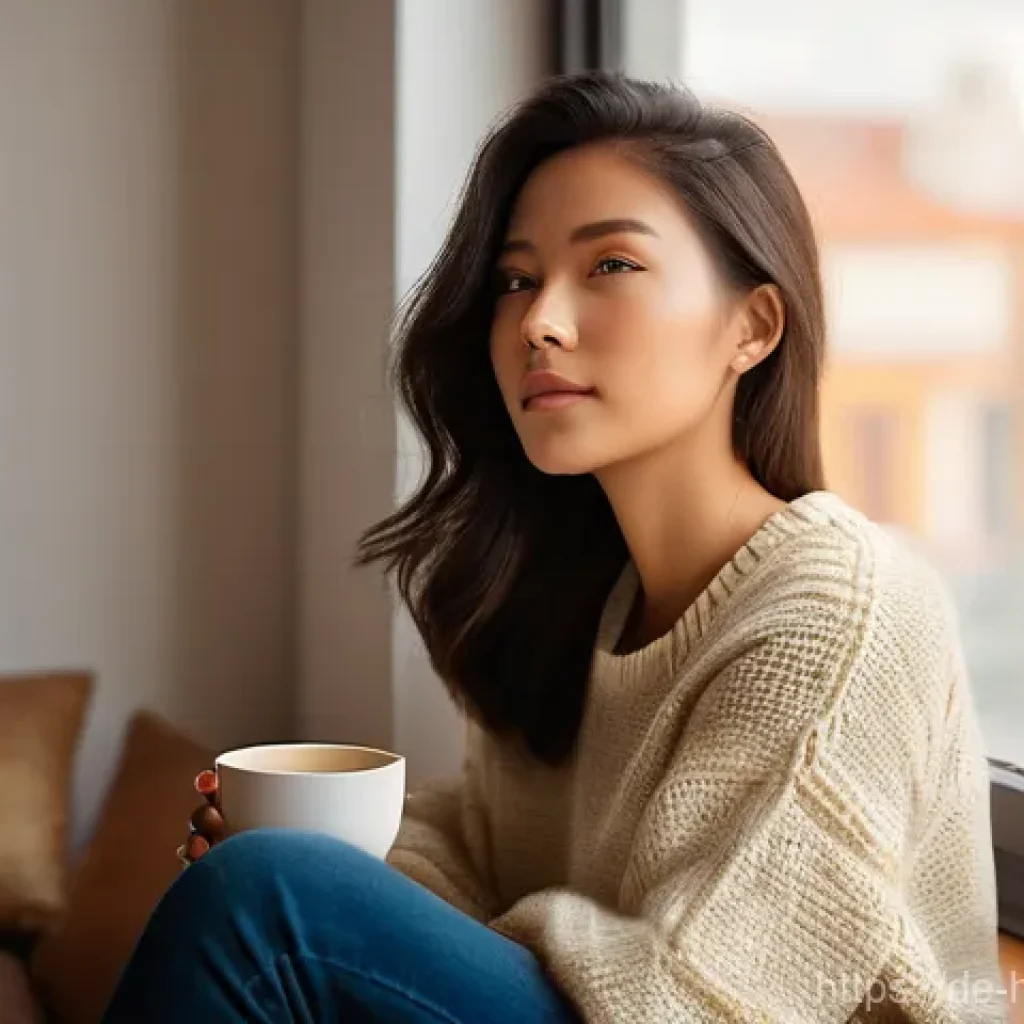 자기 성찰과 신뢰 구축의 프로세스 - **Prompt: The Inner Compass of Self-Reflection**
"A serene, diverse person in their late 20s to ...