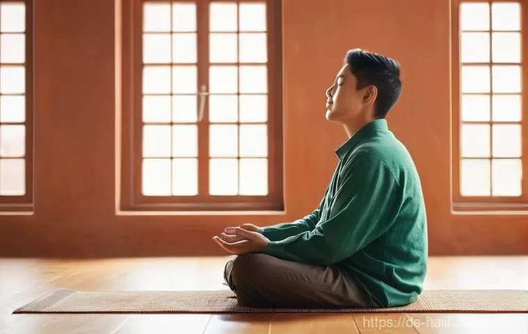 자기 성찰을 위한 시각화 기법 - **Prompt: Cultivating Inner Peace through Visualization**
    "A peaceful, serene young adult, fully...